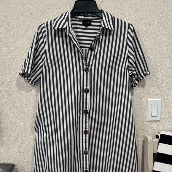 Who What Wear Dresses & Skirts - Black and White Striped women Shirt